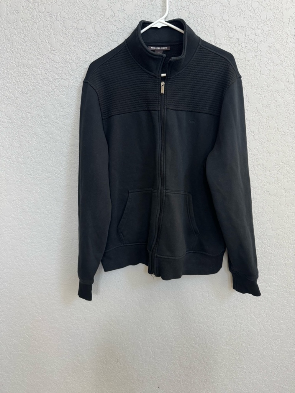 Michael Kors Men's Black Full-Zip Knit Jacket